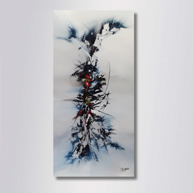 SAPHEDA – Peinture abstraite contemporaine 40x80 – Virginie Segers