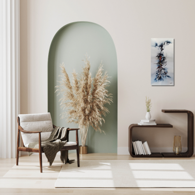 SAPHEDA – Peinture abstraite contemporaine 40x80 – Virginie Segers