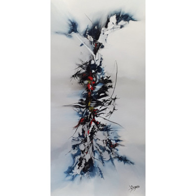 SAPHEDA – Peinture abstraite contemporaine 40x80 – Virginie Segers
