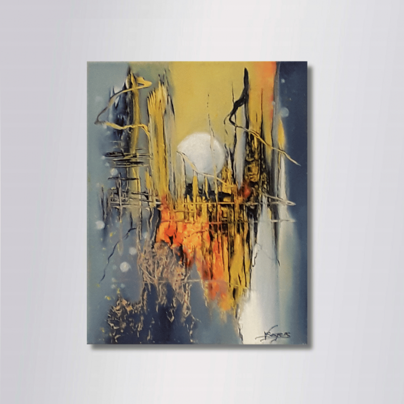 HIKARI – Peinture abstraite contemporaine 40x80 – Virginie Segers