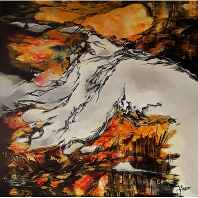 SVARGA – Peinture abstraite contemporaine 60X60 – Virginie Segers