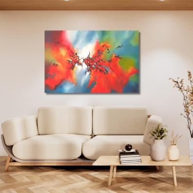 DIASKY – Peinture abstraite contemporaine 150X100 – Virginie Segers