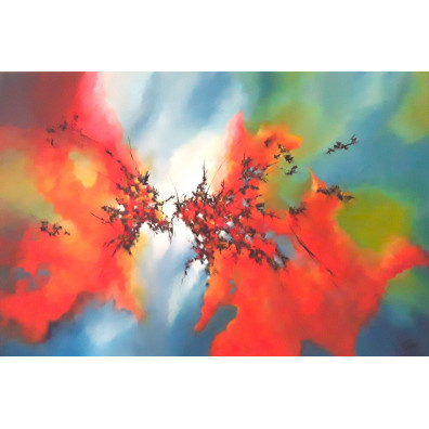 DIASKY – Peinture abstraite contemporaine 150X100 – Virginie Segers