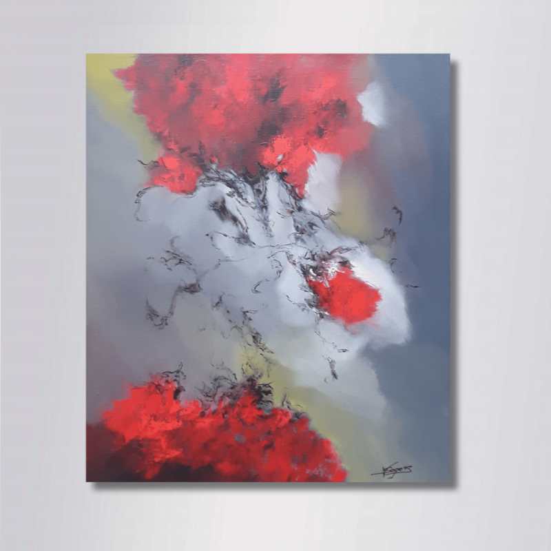 SANGRALIA – Peinture abstraite contemporaine 45X55 – Virginie Segers