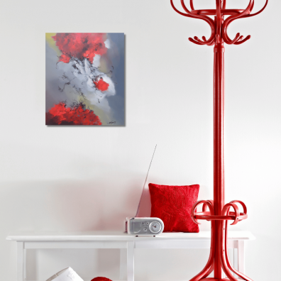 SANGRALIA – Peinture abstraite contemporaine 45X55 – Virginie Segers