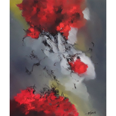 SANGRALIA – Peinture abstraite contemporaine 45X55 – Virginie Segers