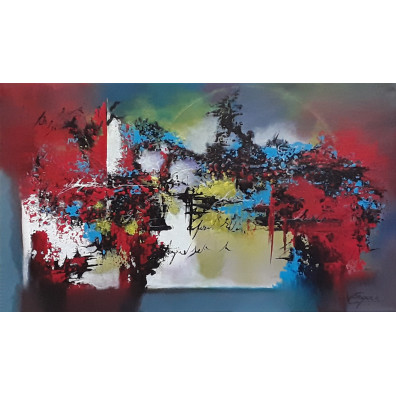 ENKI-46X27- peinture abstraite originale | Virginie Segers
