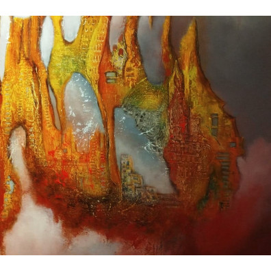 Tableau Abstrait ORENSYA 150x120  Virginie Segers