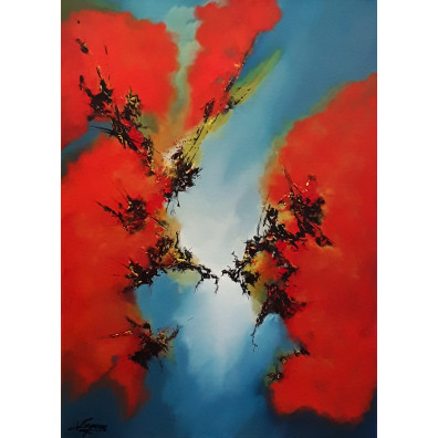 Tableau Abstrait ORYA 50X40  Virginie Segers