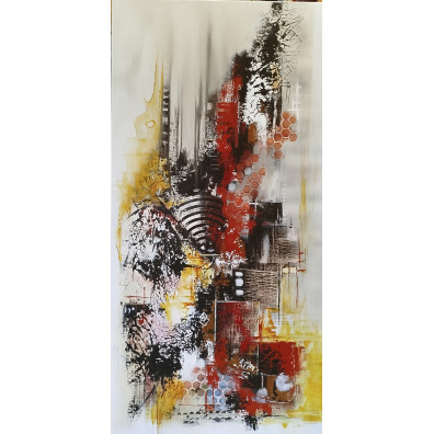 LYNAE – Peinture abstraite contemporaine 40x80 – Virginie Segers