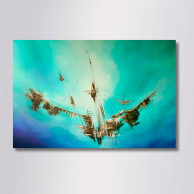 Tableau Abstrait WAYRA 100x65  Art Contemporain de Virginie Segers