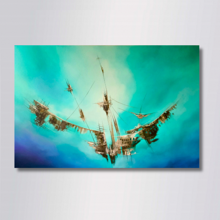 Tableau Abstrait WAYRA 100x65  Art Contemporain de Virginie Segers