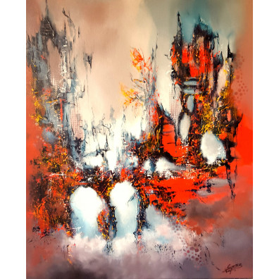 Tableau Abstrait VIHARA 60x73  de Virginie Segers